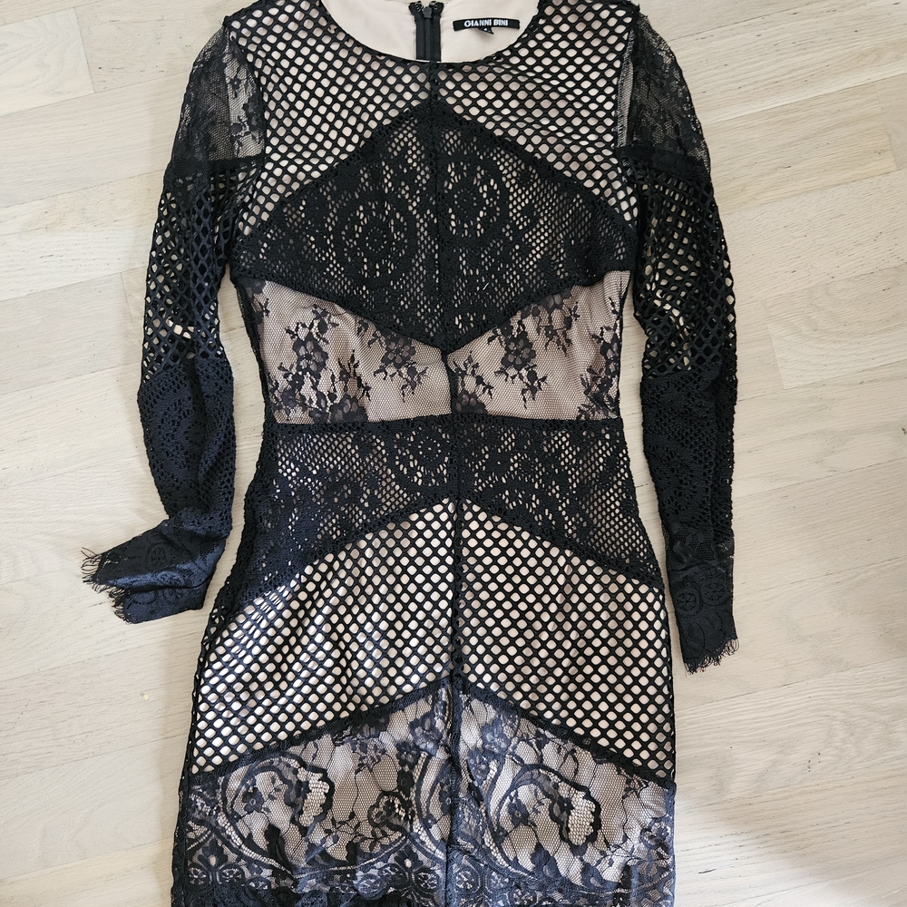 Gianni Bini Black and Nude Lace Dress